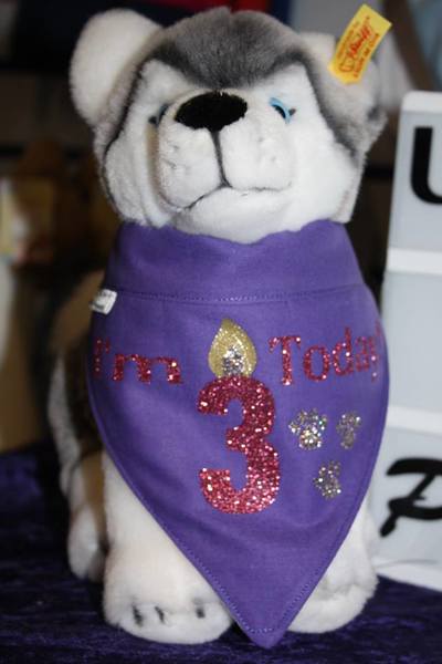 Dog Personalised Birthday Embroidered Bandana - Please enquire for Price 